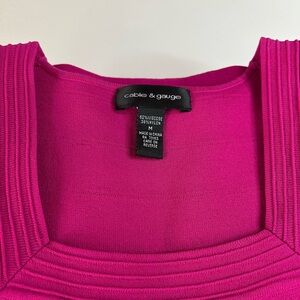 Cable & Gauge women’s pink square Neck Knit Ribbed Tank Top